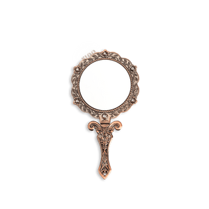 Limited Edition Hand Embroidery Handheld Makeup Beauty Metal Mirror - SinoCultural -- MIR016