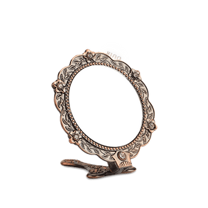 Limited Edition Hand Embroidery Handheld Makeup Beauty Metal Mirror - SinoCultural -- MIR016