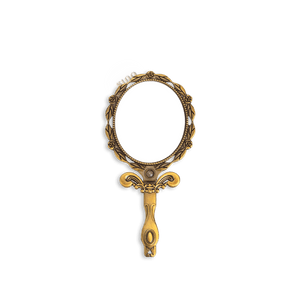 Limited Edition Hand Embroidery Handheld Makeup Beauty Metal Mirror - SinoCultural -- MIR021