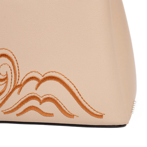 Embroidery Genuine Leather Elegant Crossbody Bag Veined Pattern - SinoCultural -- SC1753-A1