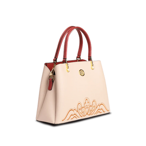 Embroidery Genuine Leather Elegant Crossbody Bag Veined Pattern - SinoCultural -- SC1753-A1