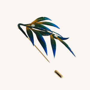 Cuiyun Bamboo Leaf Brooch | Chinese Intangible Heritage Ronghua Craft