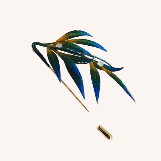 Cuiyun Bamboo Leaf Brooch | Chinese Intangible Heritage Ronghua Craft