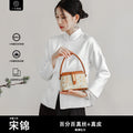 Song Brocade Bag 100% Real Silk New Style New Chinese Style Genuine Leather Elegant Handbag Single Shoulder Crossbody Bag Retro
