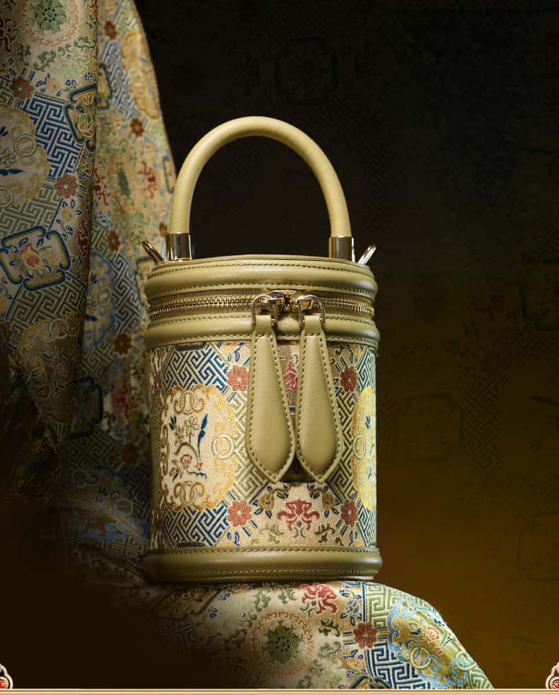 The "Heavenly Flowers" Song Brocade Cylinder Bag