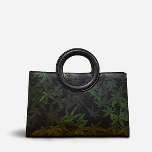 Mulberry Silk Bamboo Print Black Crossbody Bag - SinoCultural -- P17003305