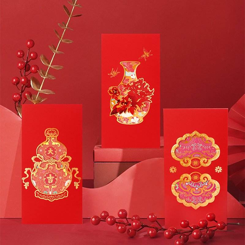 Chinese New Year Red Envelopes Blessings Wedding & Birthday - SinoCultural -- CNY019-1