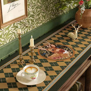Christmas Limited Series Green Festive Reindeer Table Mat - SinoCultural -- HS-BGD4156-1