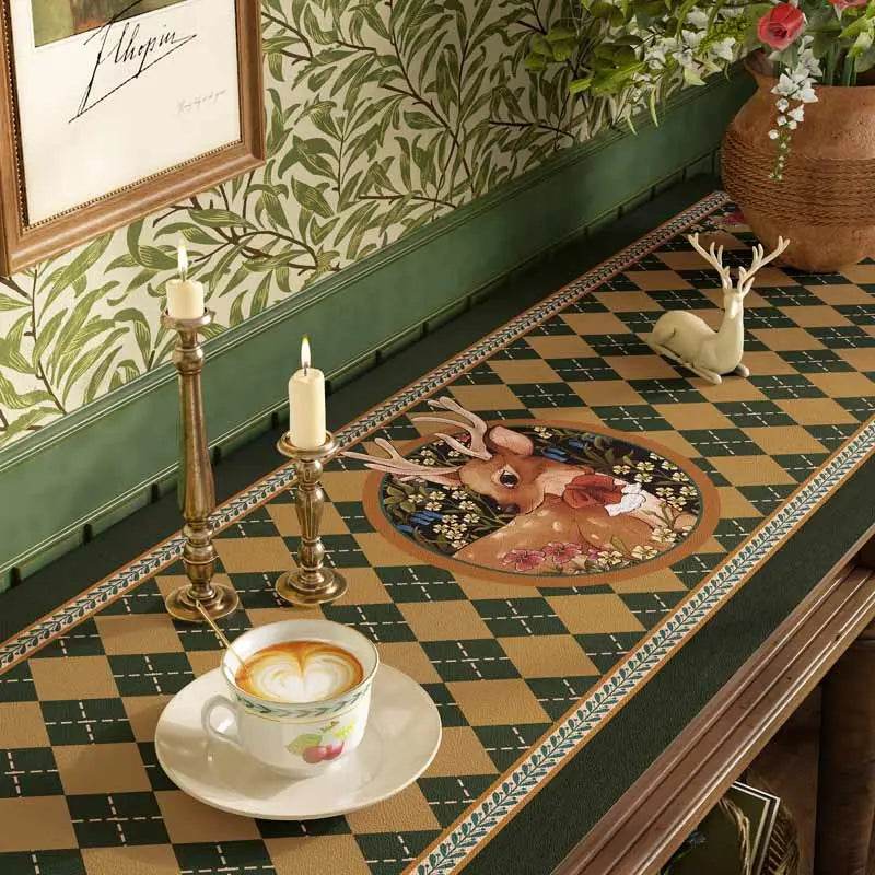 Christmas Limited Series Green Festive Reindeer Table Mat - SinoCultural -- HS-BGD4156-1