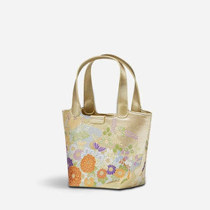 Embroidery Exquisite Floral Luxe Gold Basket Bag - SinoCultural -- P170605