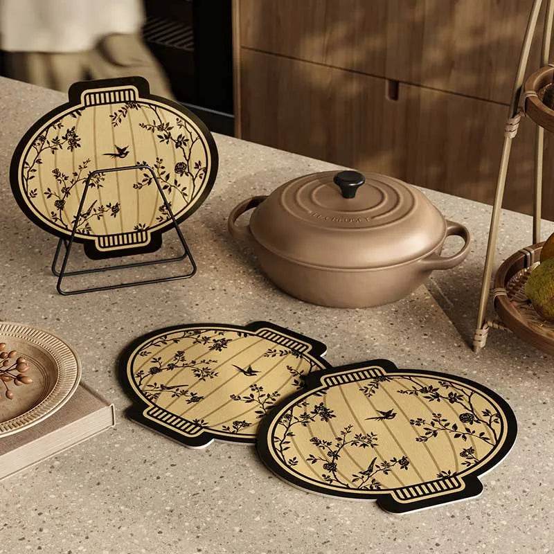Chinoiserie Diatomite Absorbent Quick-Dry Non-Slip Round Coaster - SinoCultural -- TM054A12