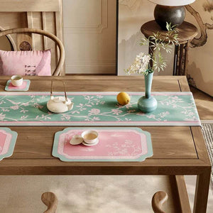 Chinoiserie Powder Pink Kitchen Countertop Drying Mat Dining Mat - SinoCultural -- TMO51A30