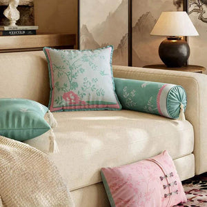 Chinoiserie Luxe Fresh Living Room Sofa Throw Pillow - SinoCultural -- SJZBZ063A