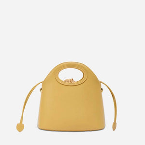 Printed Jacquard Lotus Green Drawstring Bucket Bag - SinoCultural -- LD120670-2
