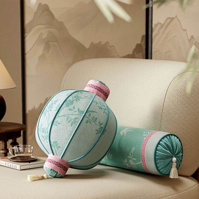 Chinoiserie Premium Color Living Room Lantern Pillow - SinoCultural -- SJZBZ062