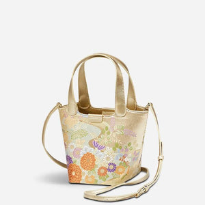 Embroidery Exquisite Floral Luxe Gold Basket Bag - SinoCultural -- P170605