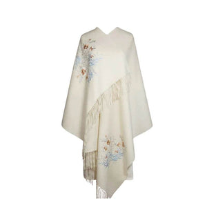 Handcrafted Su Embroidery Cashmere Scarf Luxury Gift Box 200x70cm - SinoCultural -- HYFSJ013-3