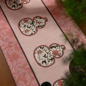 Chinoiserie Elegant Pink Rectangular Tea Table Runner - SinoCultural -- TR027A160