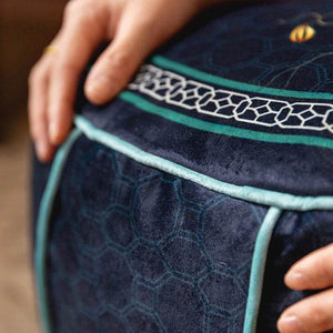 Chinoiserie Plush Bird Blue Living Room Rest Pouf - SinoCultural -- B48J0020-C
