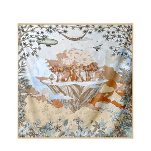 Mulberry Silk 14 Momme Square Scarf Mint Forest 108x108 cm - SinoCultural -- CXFJ003