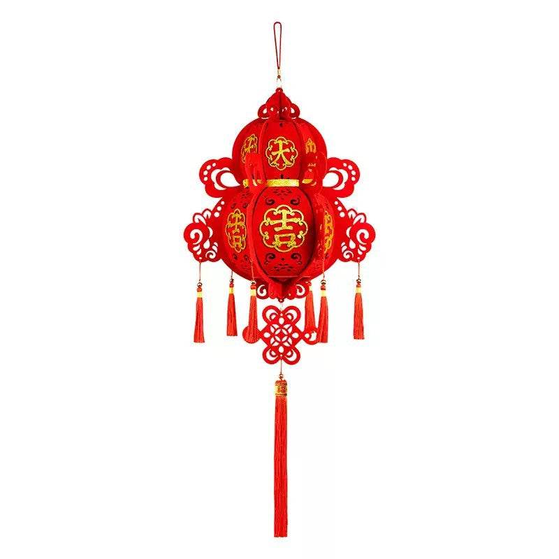 Chinese New Year 2025 Red Lantern Hanging Decoration - SinoCultural -- CNY009-1