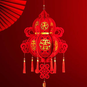 Chinese New Year 2025 Red Lantern Hanging Decoration - SinoCultural -- CNY009-1