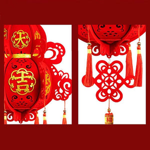 Chinese New Year 2025 Red Lantern Hanging Decoration - SinoCultural -- CNY009-1