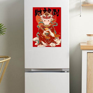 Chinese New Year God of Wealth Sticker Decoration Door Sticker - SinoCultural -- CNY018