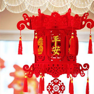 Chinese New Year 2025 Red Lantern Hanging Decoration - SinoCultural -- CNY009-1