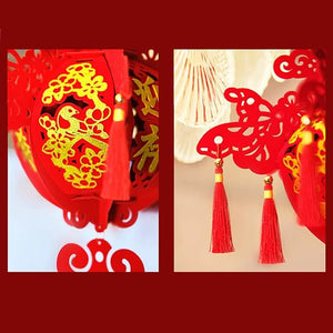 Chinese New Year 2025 Red Lantern Hanging Decoration - SinoCultural -- CNY009-1