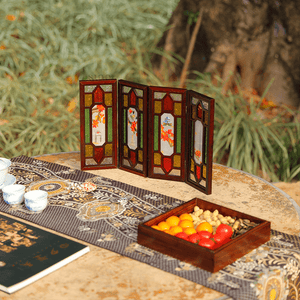 Embroidery Chinese Style Rosewood Cantonese Mansion Window Ornament - SinoCultural -- BXL06WCS174A02