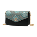Embroidery Leather Flap Clutch Bag Auspicious Clouds Handbag - SinoCultural -- 1245251-5