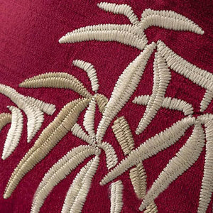Chinoiserie Embroidery Bamboo Sofa Bolster Lumbar Pillow - SinoCultural -- SJZBZ076A