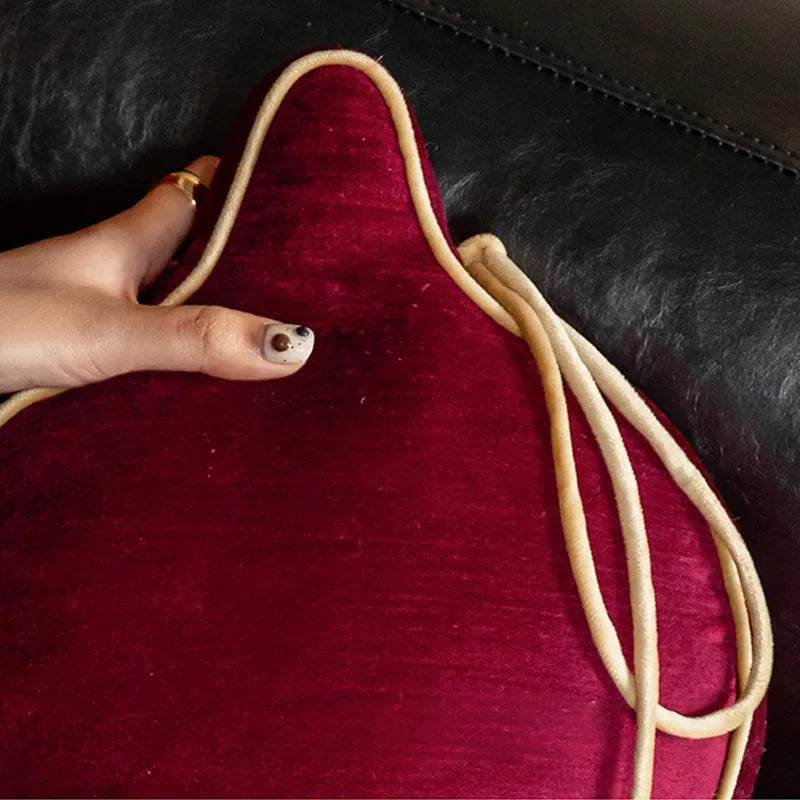 Chinoiserie Embroidery Red Blessing Gourd Shape Pillow Cushion - SinoCultural -- SJZBZ075A