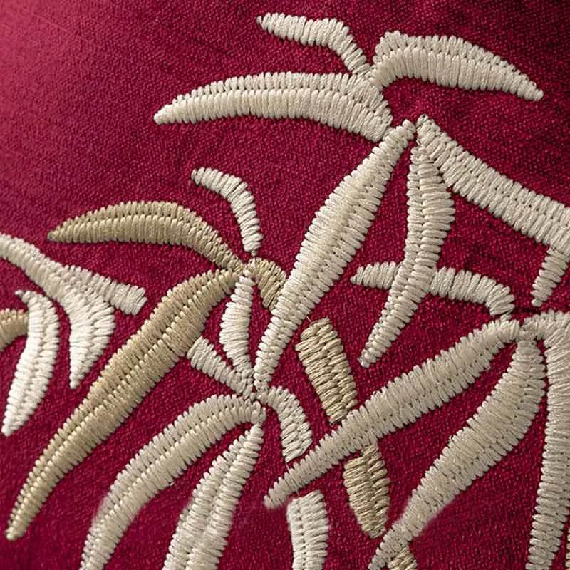 Chinoiserie Embroidery Red Blessing Gourd Shape Pillow Cushion - SinoCultural -- SJZBZ075A