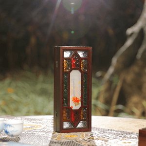 Embroidery Chinese Style Rosewood Cantonese Mansion Window Ornament - SinoCultural -- BXL06WCS174A02