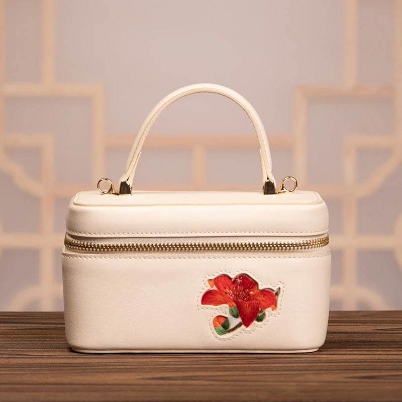 Handcrafted Embroidered Kapok Makeup Bag - SinoCultural -- BXW06WCS201A02