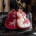Chinoiserie Embroidery Red Blessing Gourd Shape Pillow Cushion - SinoCultural -- SJZBZ075A