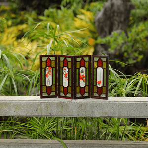 Embroidery Chinese Style Rosewood Cantonese Mansion Window Ornament - SinoCultural -- BXL06WCS174A02