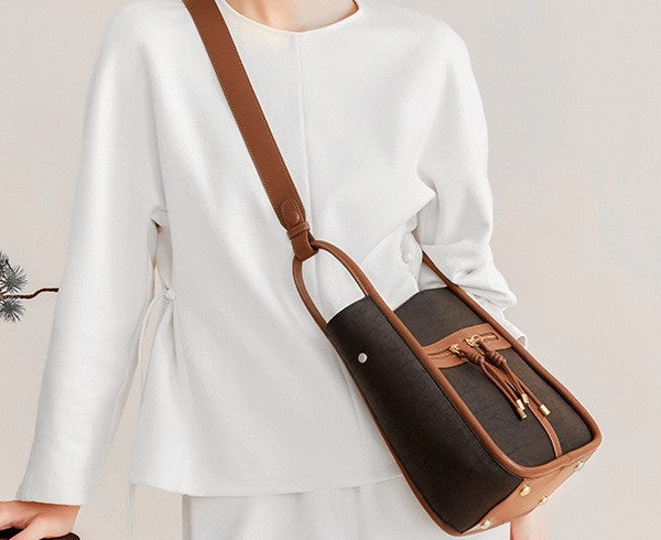 Xiangyun Silk Bag New Chinese Style Genuine Leather Crossbody