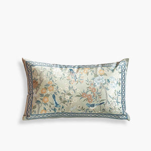 Chinoiserie Style Plush Printed Lumbar Pillow Cushion for Comfort - SinoCultural -- WP022A01
