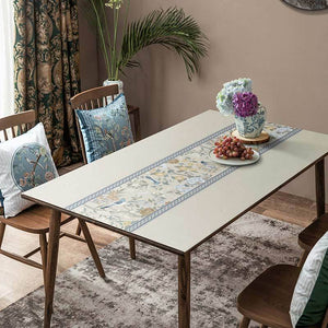 Chinoiserie Elegant High-end Floral Rectangular Leather Table Placemat - SinoCultural -- TM041A6060