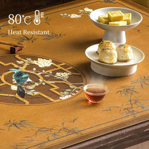 Chinoiserie Leather Waterproof Oil-proof Dining Table Mat - SinoCultural -- TM012A6060