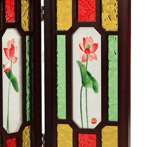 Handcrafted Embroidery Lotus Blossom Cantonese Mansion Window Ornament - SinoCultural -- BXL06WCS174A03