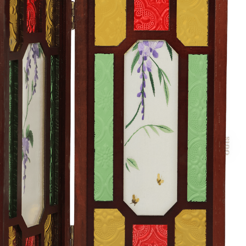 Handcrafted Embroidery Wisteria Cantonese Mansion Window Ornament - SinoCultural -- BXL06WCS174A04