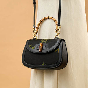 Xiangyunsha Print Crossbody Bamboo Handle Bag for Women - SinoCultural -- P110607