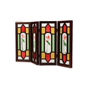Handcrafted Embroidery Lotus Blossom Cantonese Mansion Window Ornament - SinoCultural -- BXL06WCS174A03