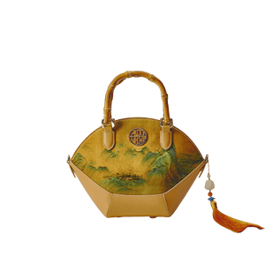 Chinese Painting Xiangyunsha Silk Tote Bag Designer Handbag - SinoCultural -- P17062305-2
