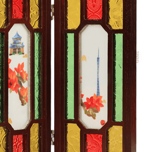 Embroidery Chinese Style Rosewood Cantonese Mansion Window Ornament - SinoCultural -- BXL06WCS174A02