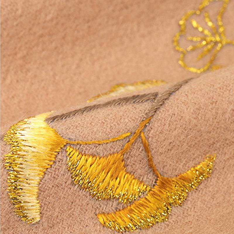 Handmade Suzhou Embroidery Wool Cashmere Scarf Shawl for Women 200x38cm - SinoCultural -- HYFSJ055-3